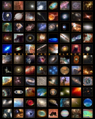 collage di immagini dal Telescopio Spaziale Hubble