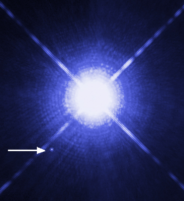 Sirio A e B fotografate da Hubble nel visibile