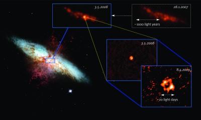 M82 il confronto delle immagini radio che hanno portato a scovare SN 2008 IZ