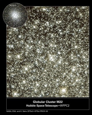 Dettaglio centrale dellammasso globulare M22