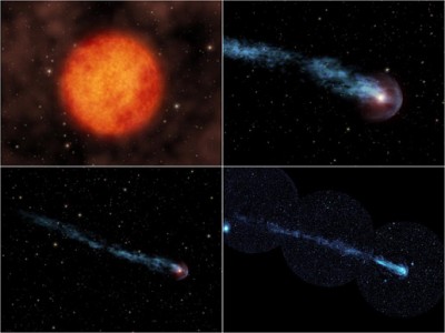 Sequenza della coda di Mira Ceti - crediti GALEX