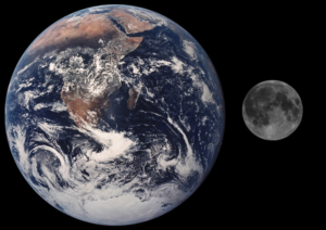 Luna e Terra nelle giuste "proporzioni" - Copyright degli aventi diritto