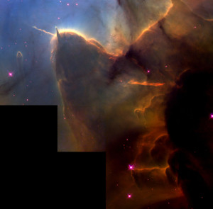 Un particolare della Nebulosa Trifida - Credits: NASA/ESA/Hubble