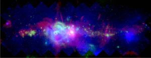 Centro galattico ripreseo all'infrarosso, raggi X e onde rafio - Credits: 