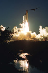 STS 98 - Space Shuttle Atlantis alla partenza - Credits: NASA