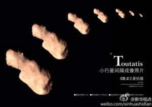 Asteroide Toutatis ripreso nel flyby con Chang'e 2