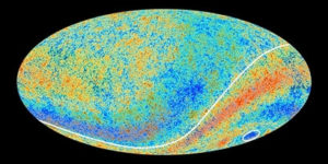 Planck e l'immagine sulla distribuzione della radiazione di fondo CMB - Credits: ESA and the Planck Collaboration