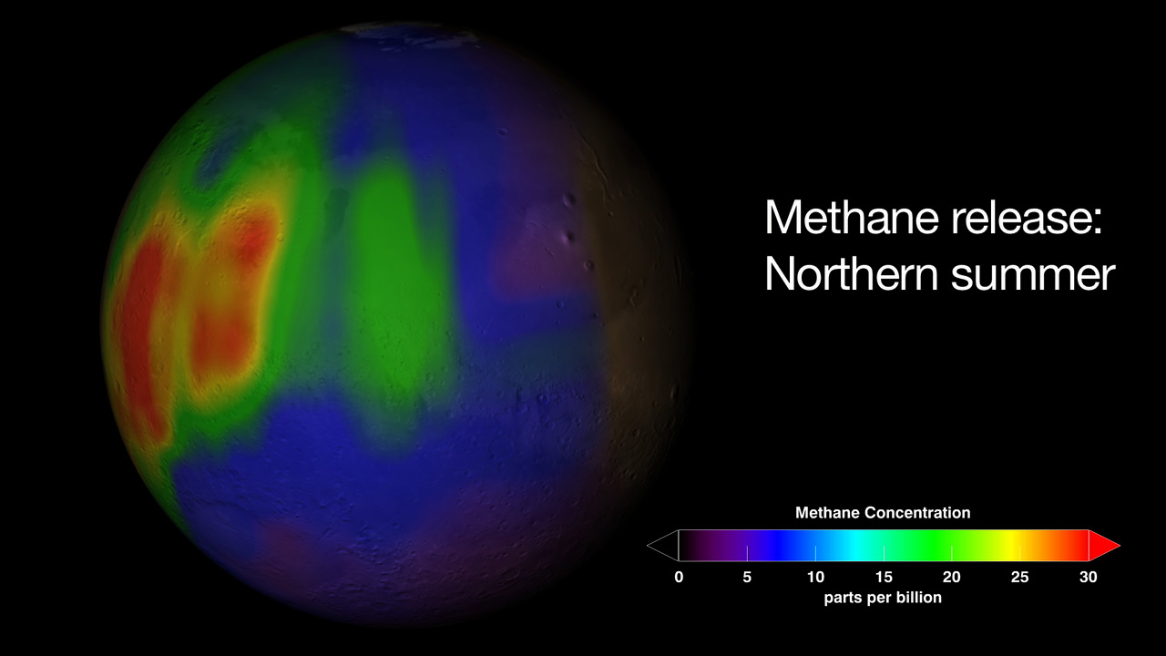 Metano rilevato dalle sonde NASA in orbita marziana - Credits: NASA