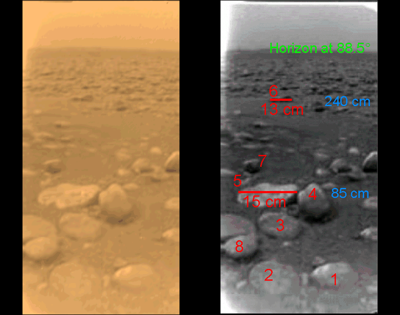 Suolo di Titano ripreso dalla Huygens appena atterrata - Credits: NASA