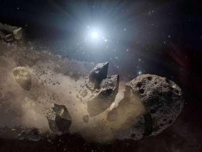 Ricostruzione artistica della fascia degli asteroidi - Copyright degli aventi diritto