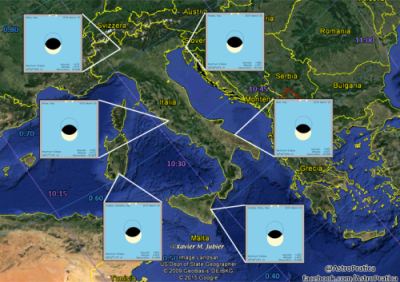 Momenti di massima eclissi in Italia - Credits: astronomiapraticapertutti.blogspot.it